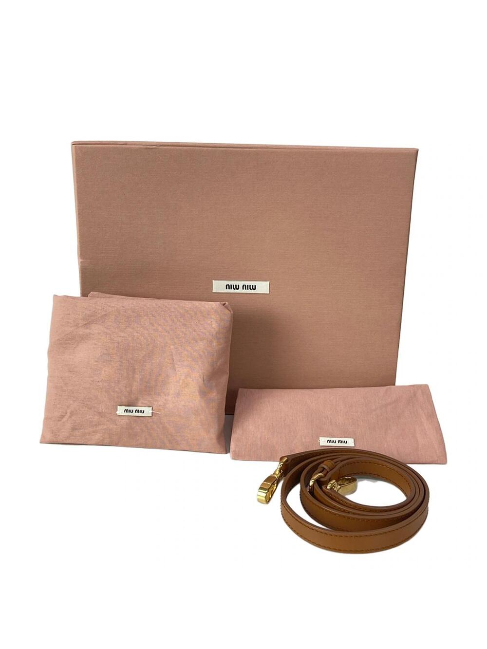 Miumiu Arkady Brown Leather Handbag #301808M21B - Picture 11 of 15